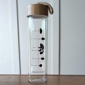Glass Water Bottle with Bamboo Lid